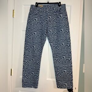 Levi's Blue and White Geometric Straight Leg Jeans
